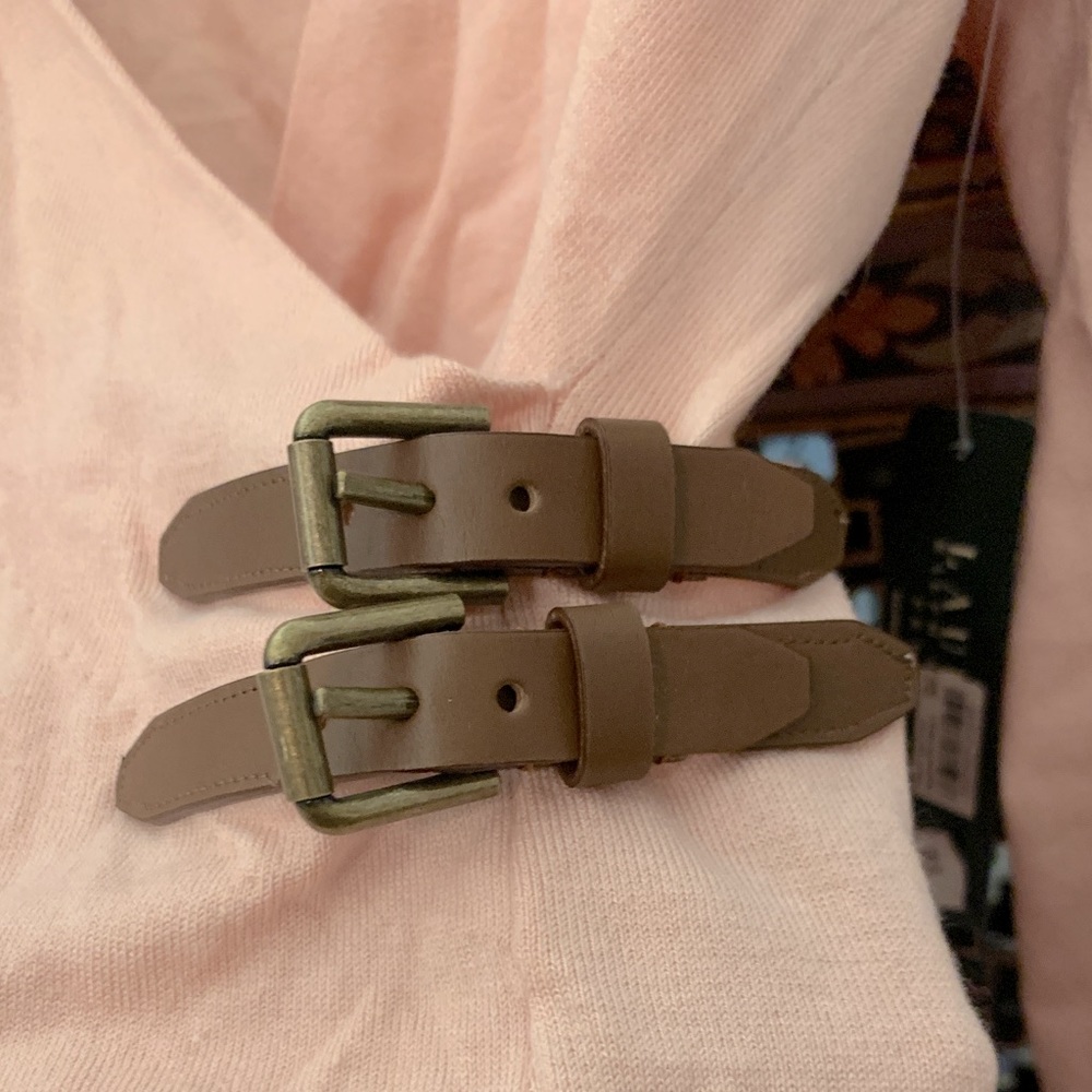 NWT Ralph Lauren petite pink sweater with buckles 🌸💕🐎 - Picture 4 of 6
